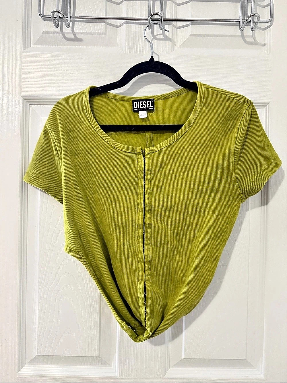 Diesel Ribbed Hook and Eye Crop Top